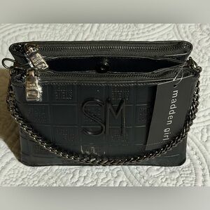 Steve Madden Black Embossed Shoulder Bag